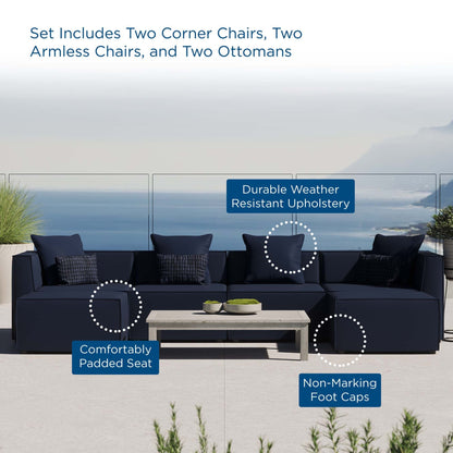 Modway Furniture Saybrook Outdoor Patio Upholstered 6-Piece Sectional Sofa by Modway – EEI-4383
