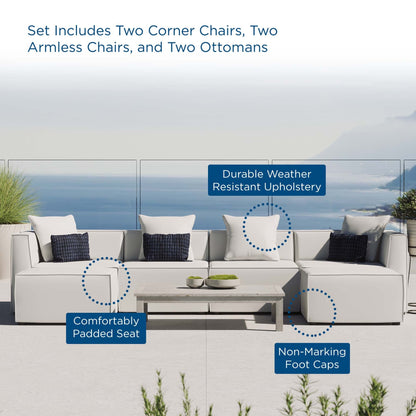 Modway Furniture Saybrook Outdoor Patio Upholstered 6-Piece Sectional Sofa by Modway – EEI-4383