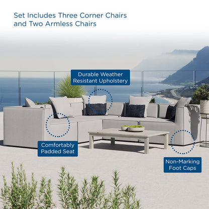 Modway Furniture Saybrook Outdoor Patio Upholstered 5-Piece Sectional Sofa by Modway – EEI-4384