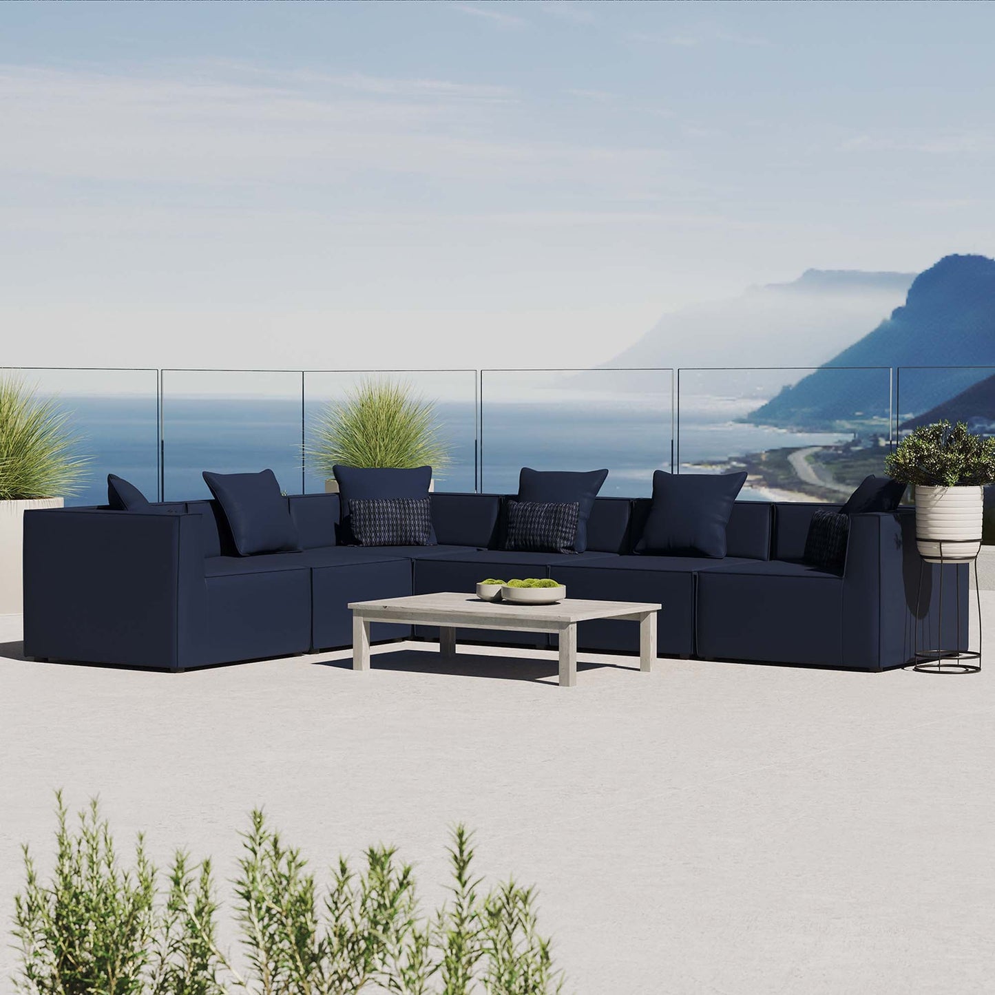 Modway Furniture Saybrook Outdoor Patio Upholstered 6-Piece Sectional Sofa by Modway – EEI-4385
