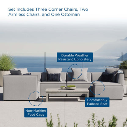 Modway Furniture Saybrook Outdoor Patio Upholstered 6-Piece Sectional Sofa by Modway – EEI-4386