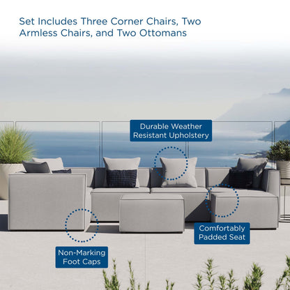 Modway Furniture Saybrook Outdoor Patio Upholstered 7-Piece Sectional Sofa by Modway - EEI-4387-GRY