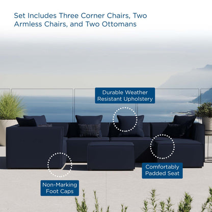 Modway Furniture Saybrook Outdoor Patio Upholstered 7-Piece Sectional Sofa by Modway - EEI-4387-GRY