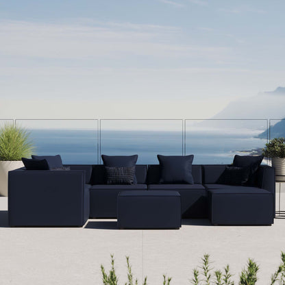 Modway Furniture Saybrook Outdoor Patio Upholstered 7-Piece Sectional Sofa by Modway - EEI-4387-GRY