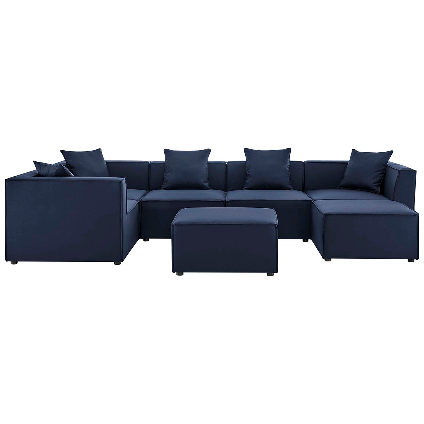 Modway Furniture Saybrook Outdoor Patio Upholstered 7-Piece Sectional Sofa by Modway - EEI-4387-GRY