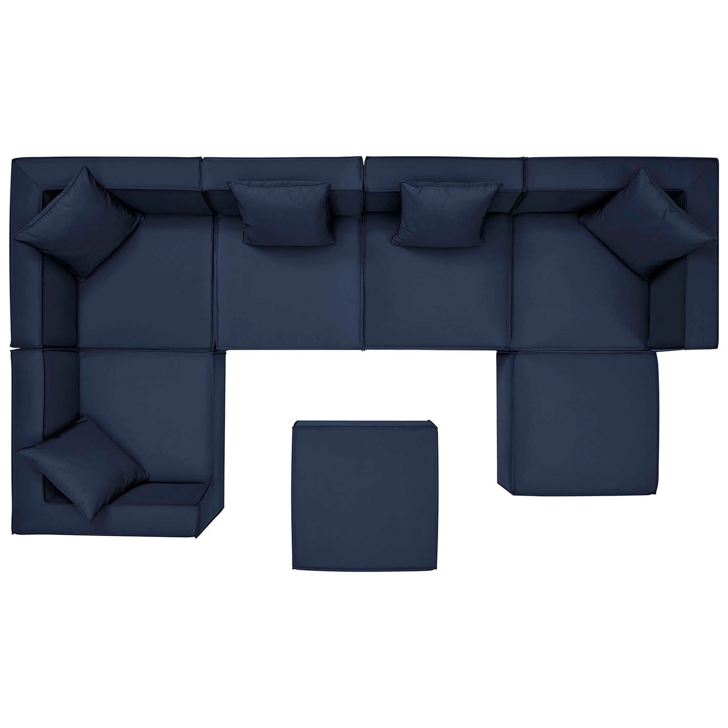 Modway Furniture Saybrook Outdoor Patio Upholstered 7-Piece Sectional Sofa by Modway - EEI-4387-GRY