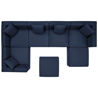 Modway Furniture Saybrook Outdoor Patio Upholstered 7-Piece Sectional Sofa by Modway - EEI-4387-GRY