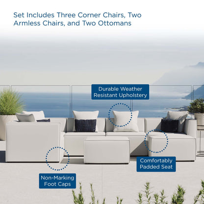 Modway Furniture Saybrook Outdoor Patio Upholstered 7-Piece Sectional Sofa by Modway - EEI-4387-GRY