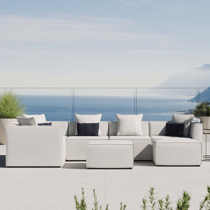 Modway Furniture Saybrook Outdoor Patio Upholstered 7-Piece Sectional Sofa by Modway - EEI-4387-GRY