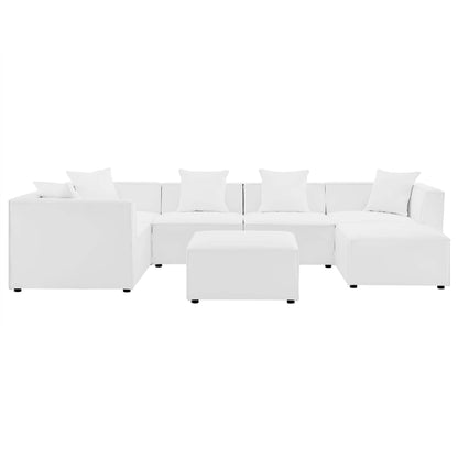 Modway Furniture Saybrook Outdoor Patio Upholstered 7-Piece Sectional Sofa by Modway - EEI-4387-GRY