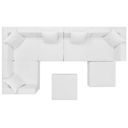 Modway Furniture Saybrook Outdoor Patio Upholstered 7-Piece Sectional Sofa by Modway - EEI-4387-GRY