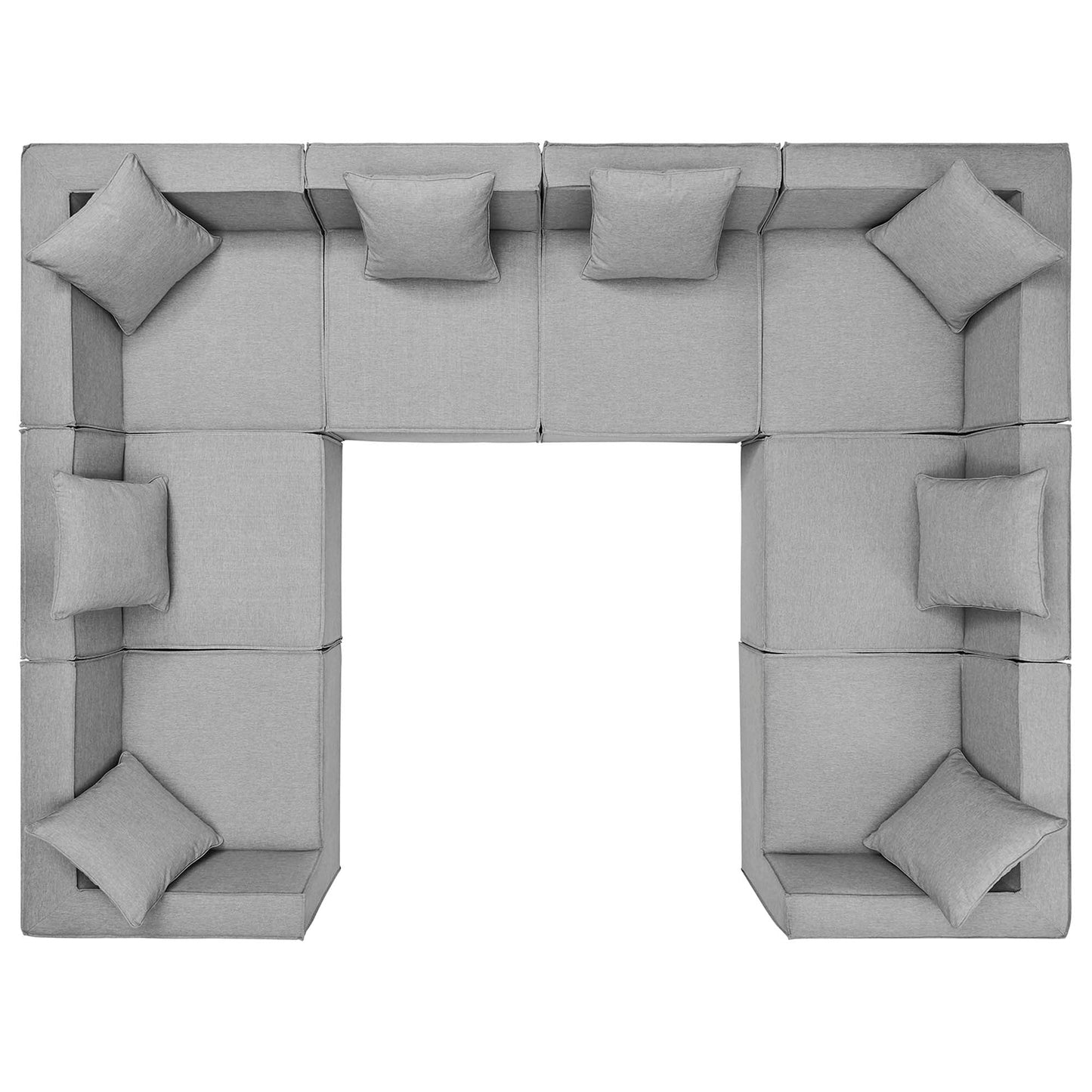 Modway Furniture Saybrook Outdoor Patio Upholstered 8-Piece Sectional Sofa by Modway - EEI-4388-GRY