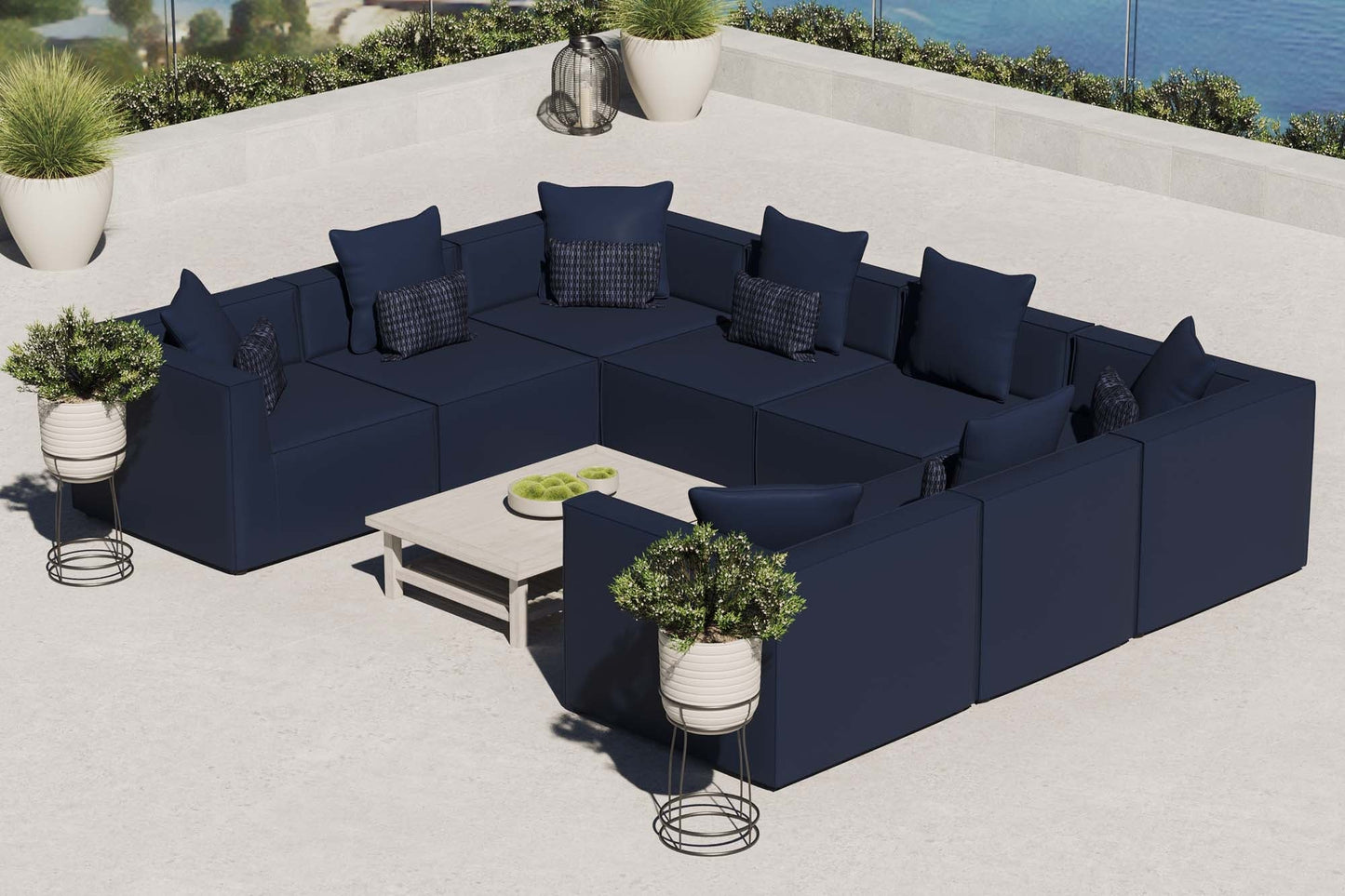 Modway Furniture Saybrook Outdoor Patio Upholstered 8-Piece Sectional Sofa by Modway - EEI-4388-GRY