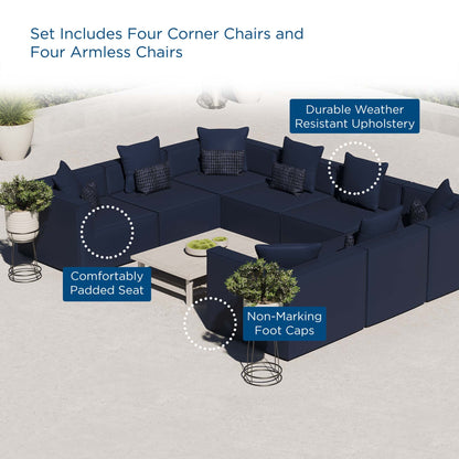 Modway Furniture Saybrook Outdoor Patio Upholstered 8-Piece Sectional Sofa by Modway - EEI-4388-GRY