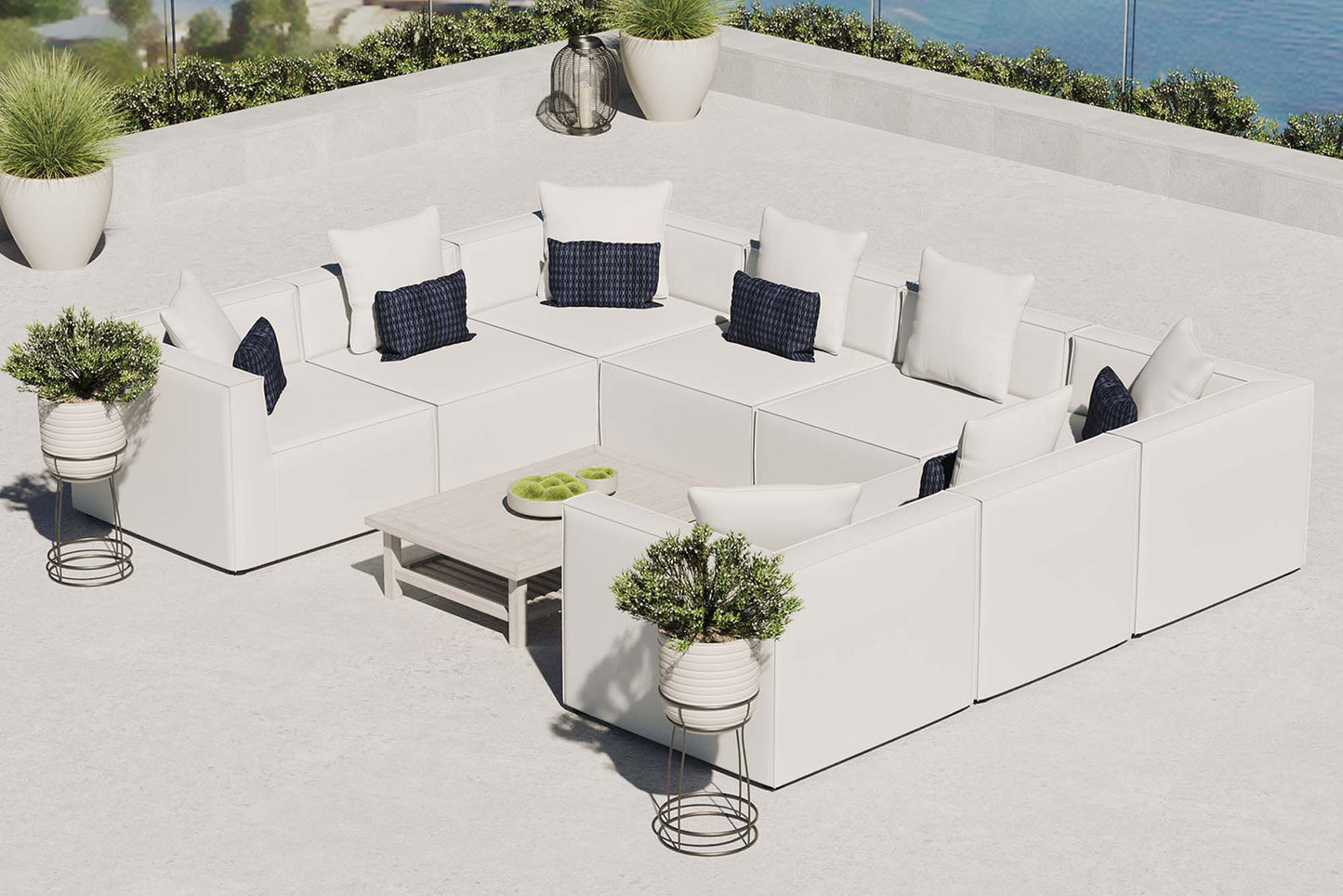 Modway Furniture Saybrook Outdoor Patio Upholstered 8-Piece Sectional Sofa by Modway - EEI-4388-GRY