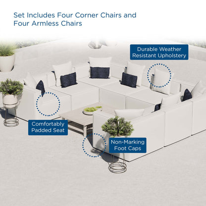 Modway Furniture Saybrook Outdoor Patio Upholstered 8-Piece Sectional Sofa by Modway - EEI-4388-GRY