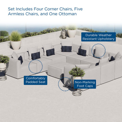 Modway Furniture Saybrook Outdoor Patio Upholstered 10-Piece Sectional Sofa by Modway - EEI-4389-GRY