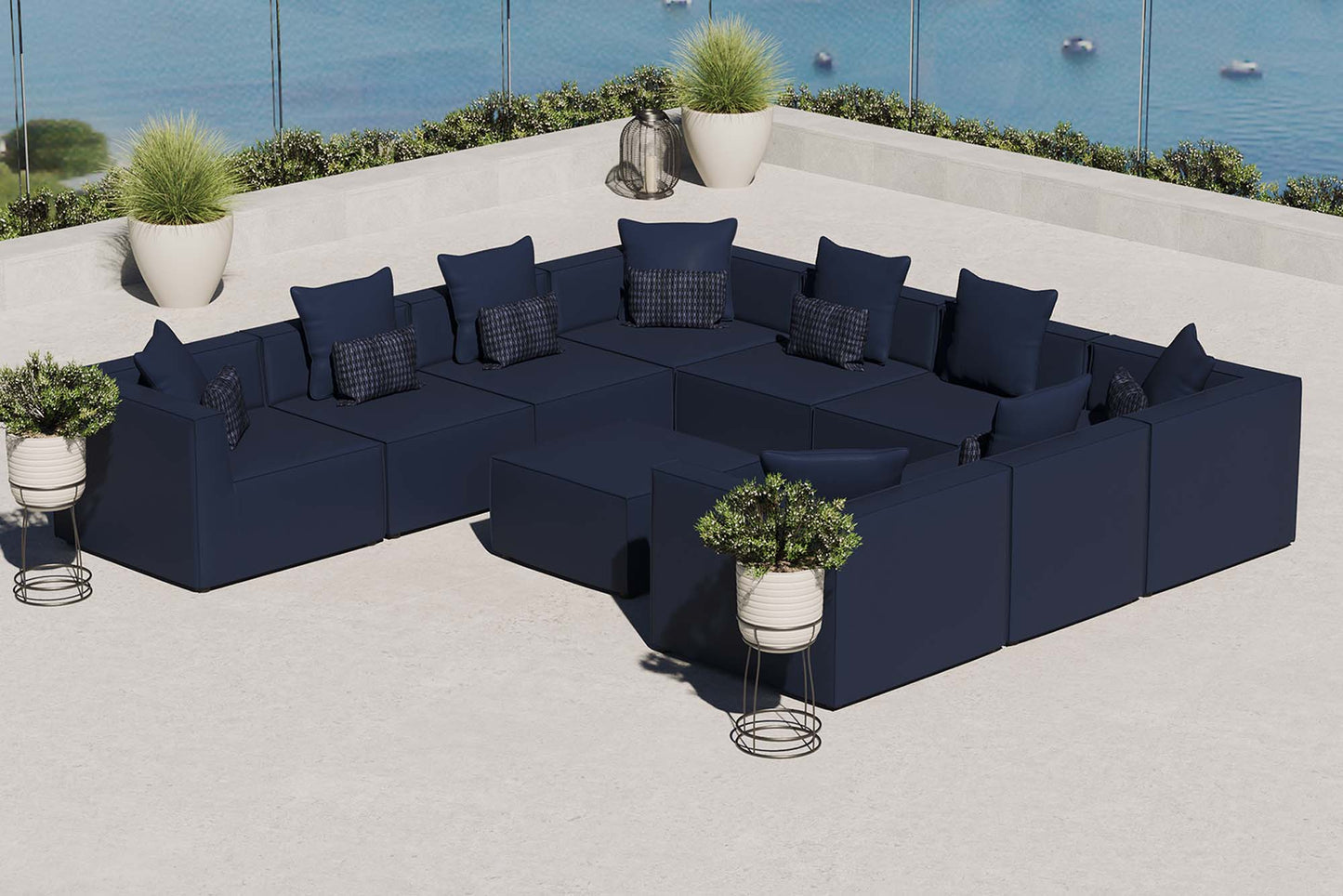 Modway Furniture Saybrook Outdoor Patio Upholstered 10-Piece Sectional Sofa by Modway - EEI-4389-GRY