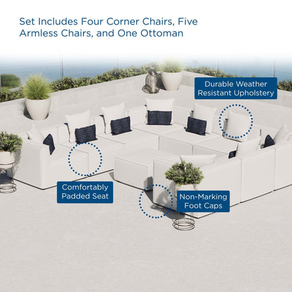 Modway Furniture Saybrook Outdoor Patio Upholstered 10-Piece Sectional Sofa by Modway - EEI-4389-GRY
