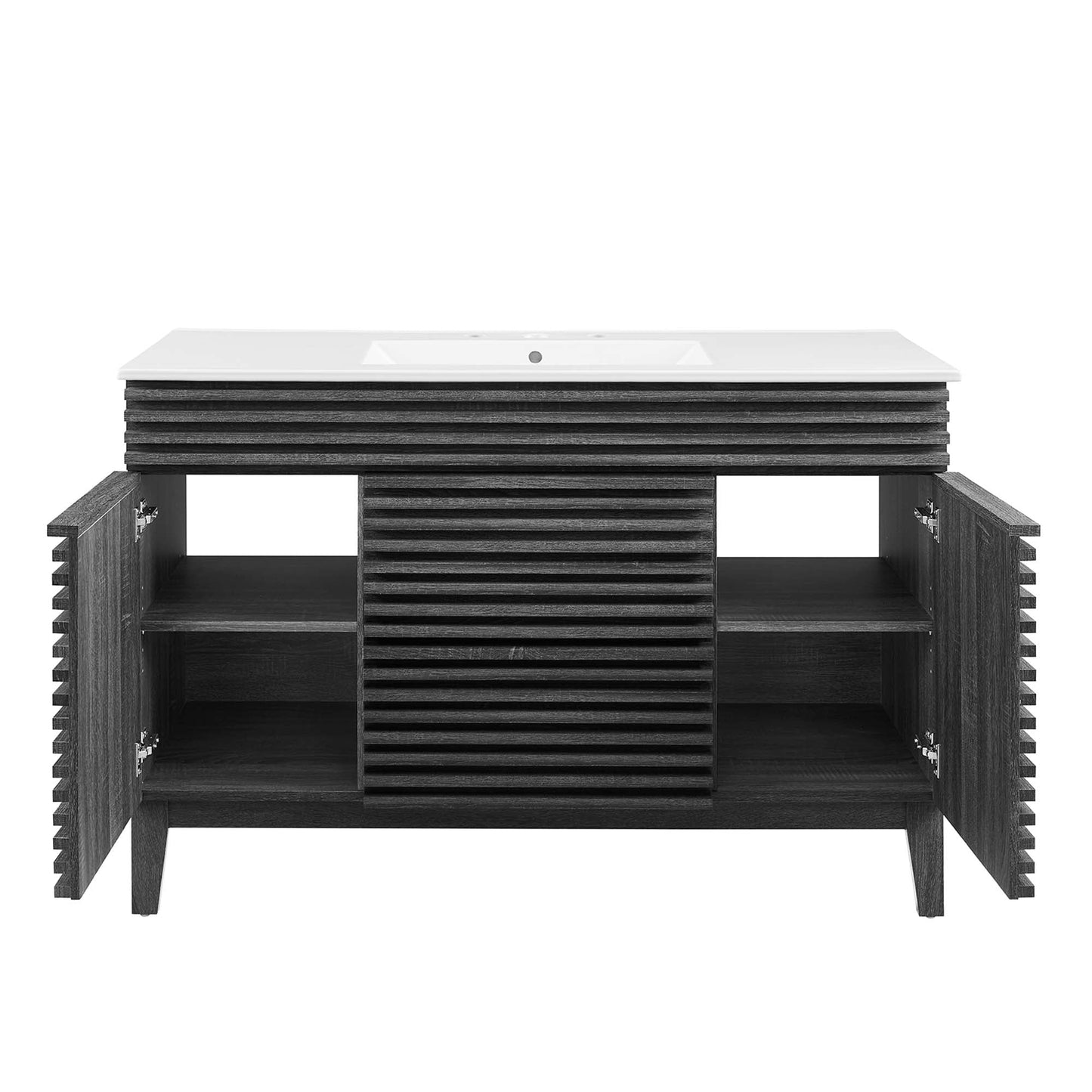 Modway furniture Render 48" Bathroom Vanity with White Basin Included - EEI-4439-WAL-WHI