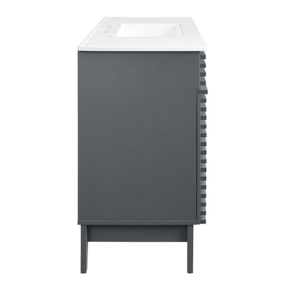 Modway furniture Render 48" Bathroom Vanity with White Basin Included - EEI-4439-WAL-WHI