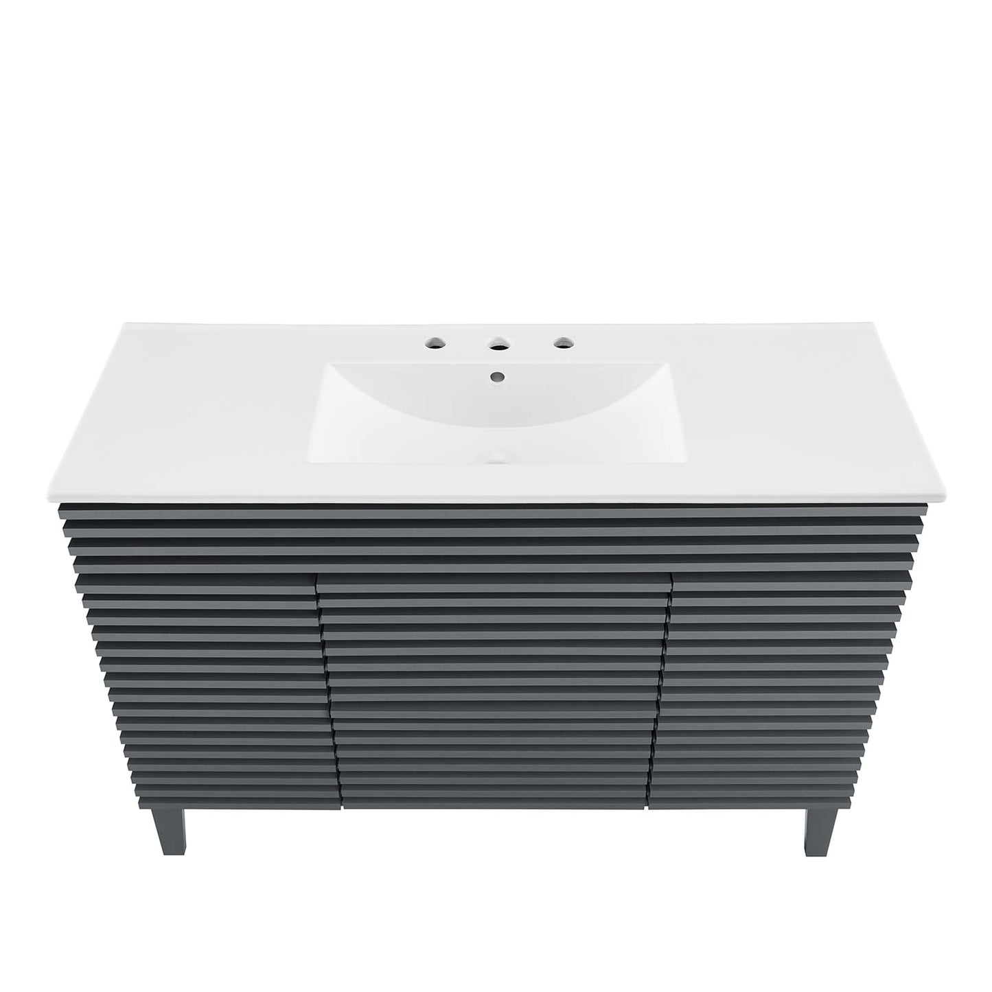 Modway furniture Render 48" Bathroom Vanity with White Basin Included - EEI-4439-WAL-WHI