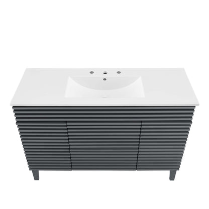 Modway furniture Render 48" Bathroom Vanity with White Basin Included - EEI-4439-WAL-WHI