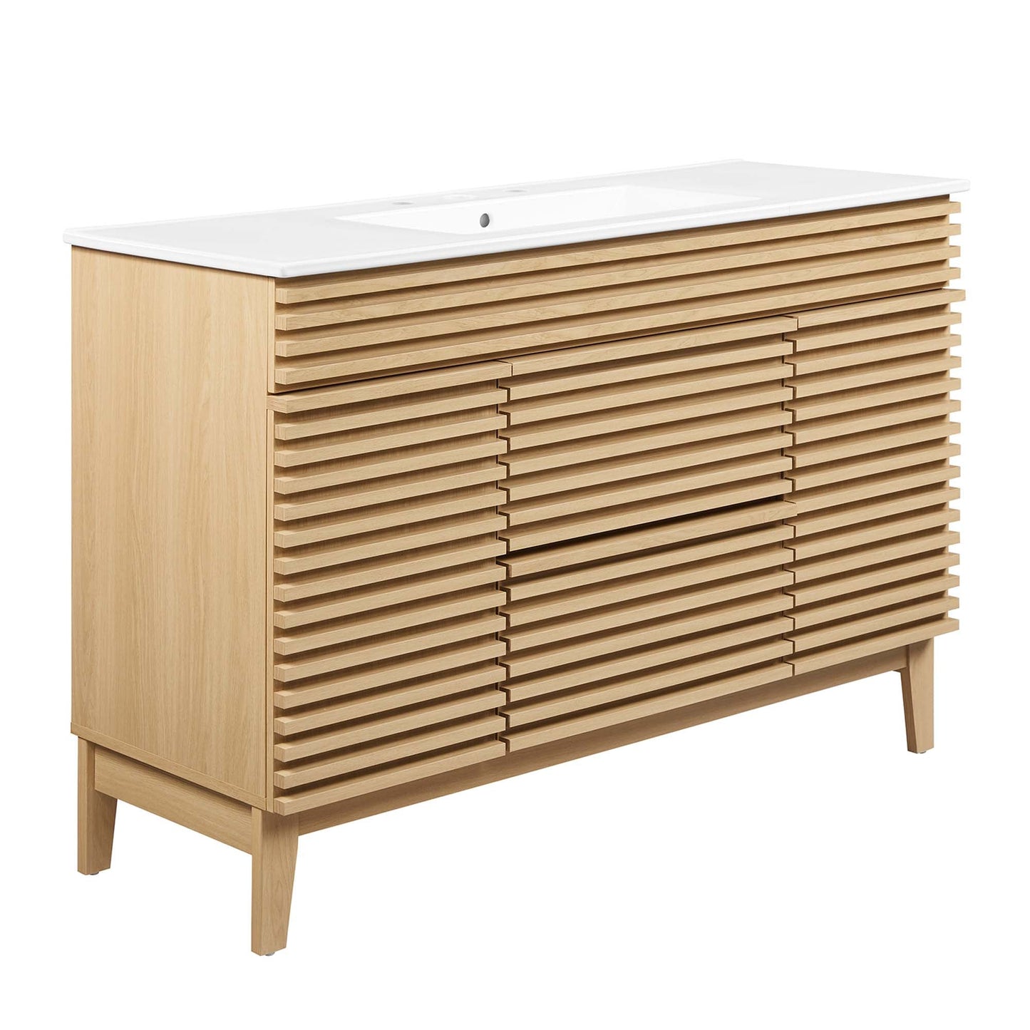 Modway furniture Render 48" Bathroom Vanity with White Basin Included - EEI-4439-WAL-WHI
