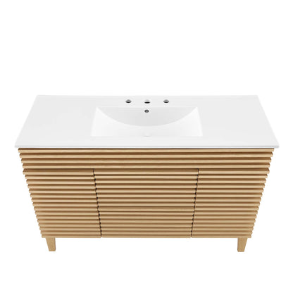 Modway furniture Render 48" Bathroom Vanity with White Basin Included - EEI-4439-WAL-WHI