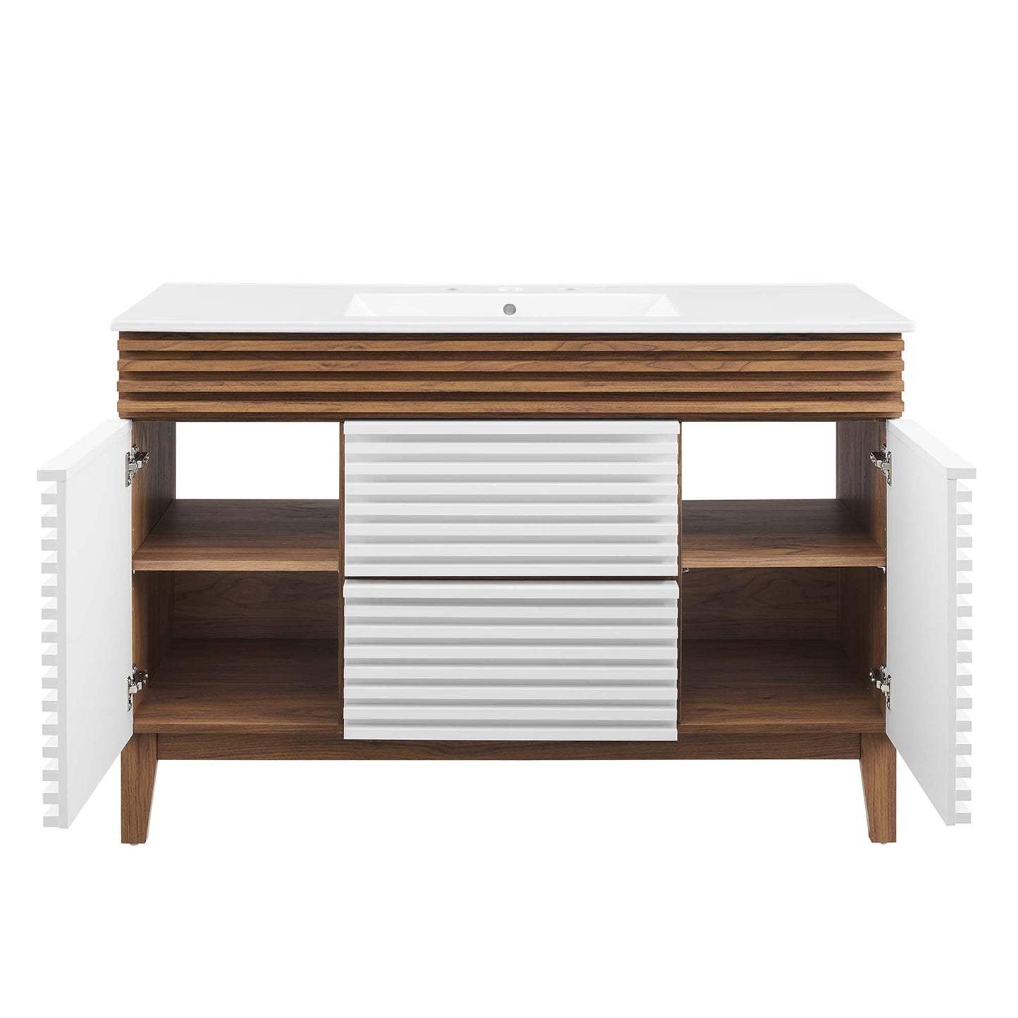 Modway furniture Render 48" Bathroom Vanity with White Basin Included - EEI-4439-WAL-WHI