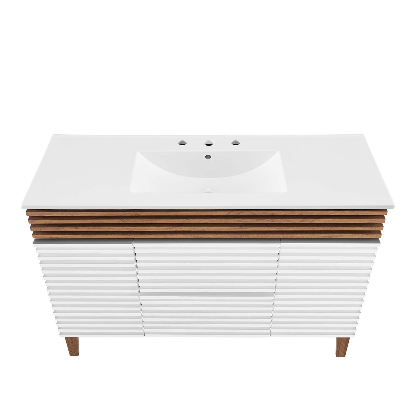 Modway furniture Render 48" Bathroom Vanity with White Basin Included - EEI-4439-WAL-WHI