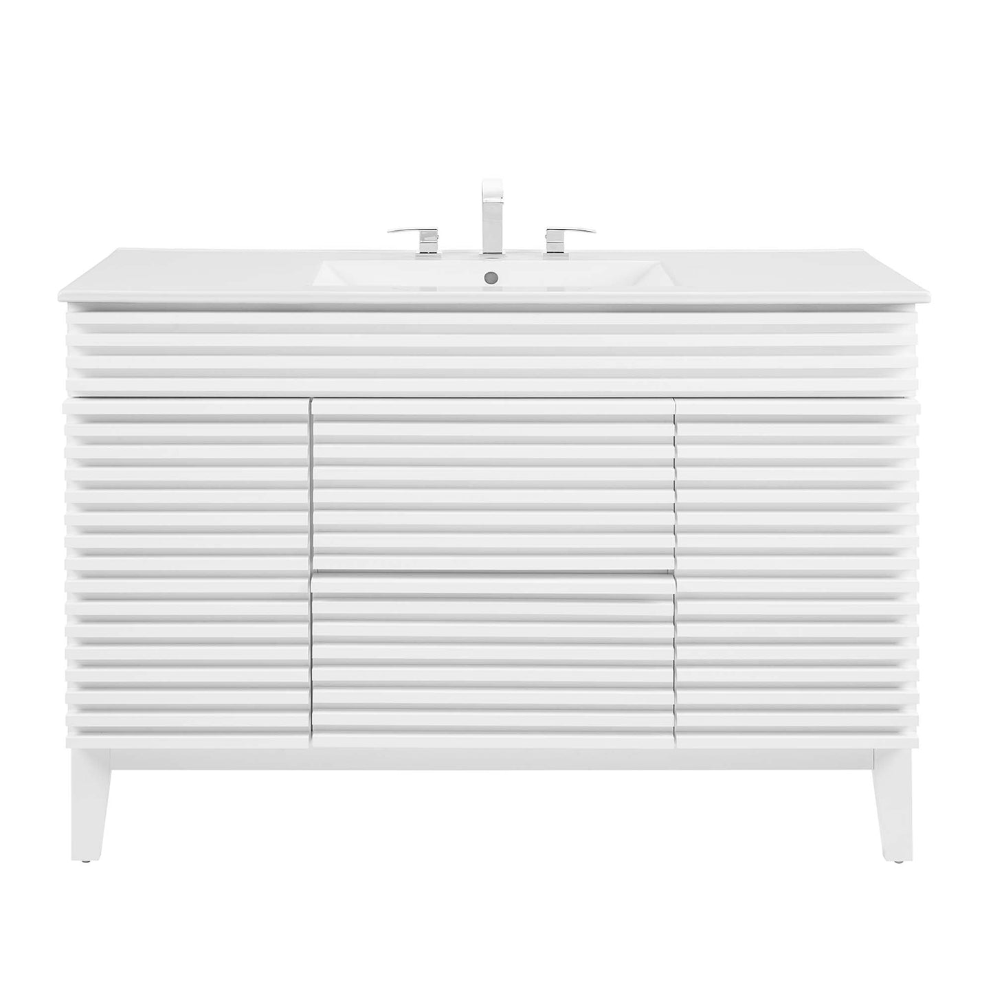 Modway furniture Render 48" Bathroom Vanity with White Basin Included - EEI-4439-WAL-WHI