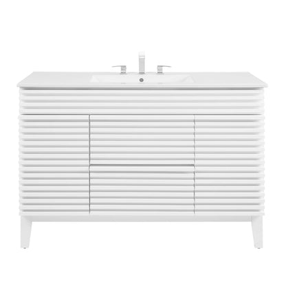 Modway furniture Render 48" Bathroom Vanity with White Basin Included - EEI-4439-WAL-WHI