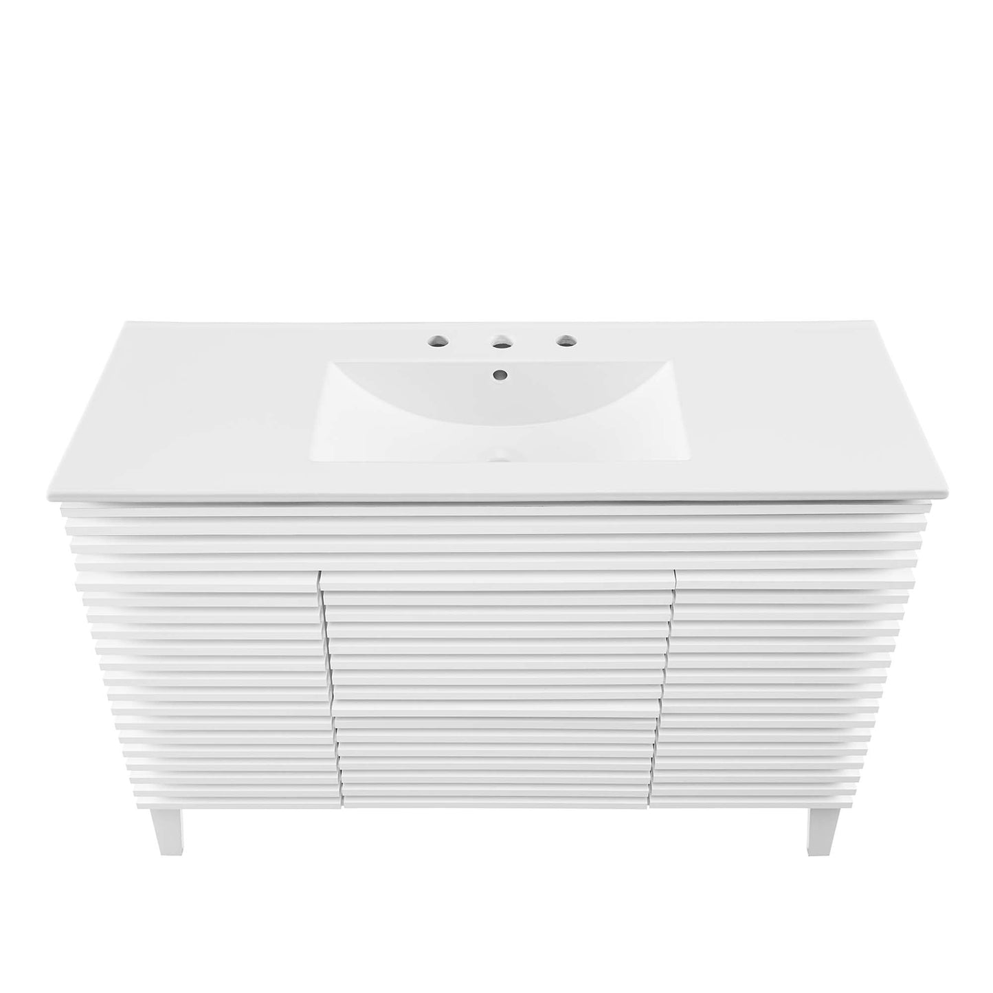 Modway furniture Render 48" Bathroom Vanity with White Basin Included - EEI-4439-WAL-WHI