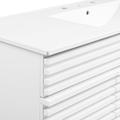 Modway furniture Render 48" Bathroom Vanity with White Basin Included - EEI-4439-WAL-WHI