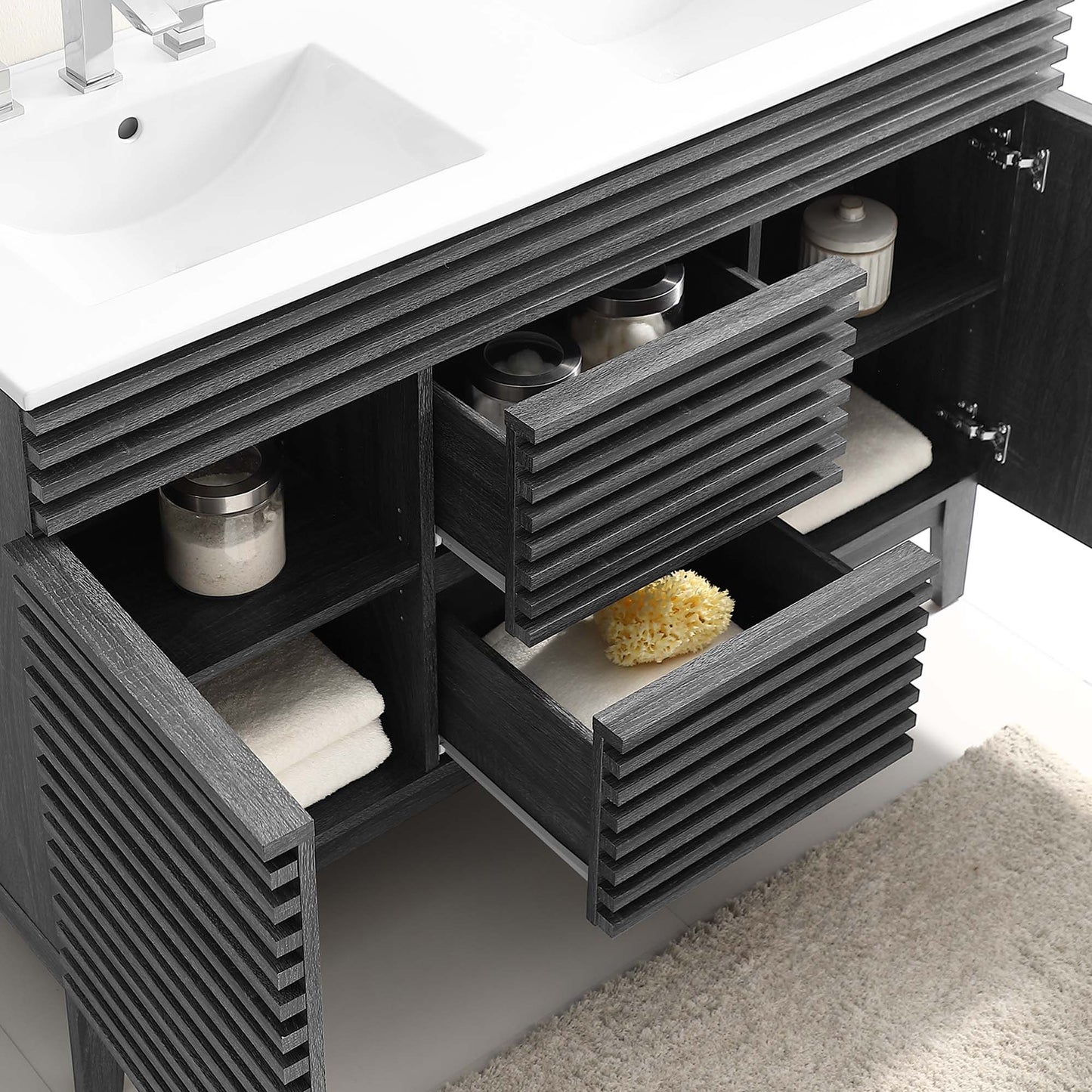 Modway furniture Render 48" Bathroom Vanity with White Basin Included - EEI-4439-WAL-WHI