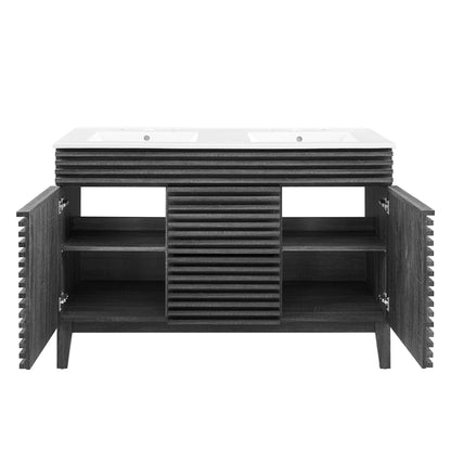 Modway furniture Render 48" Bathroom Vanity with White Basin Included - EEI-4439-WAL-WHI