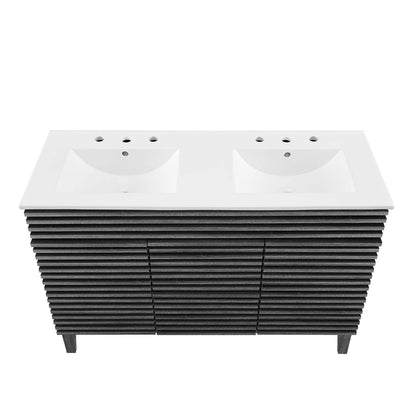 Modway furniture Render 48" Bathroom Vanity with White Basin Included - EEI-4439-WAL-WHI