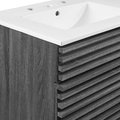 Modway furniture Render 48" Bathroom Vanity with White Basin Included - EEI-4439-WAL-WHI