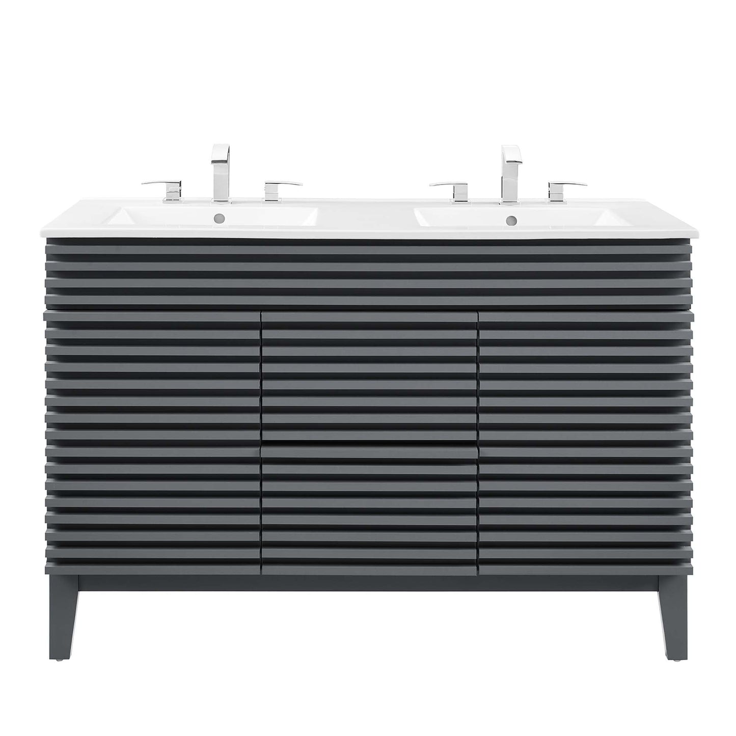 Modway furniture Render 48" Bathroom Vanity with White Basin Included - EEI-4439-WAL-WHI
