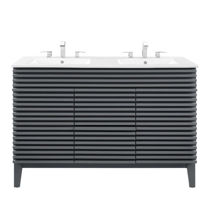 Modway furniture Render 48" Bathroom Vanity with White Basin Included - EEI-4439-WAL-WHI