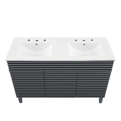 Modway furniture Render 48" Bathroom Vanity with White Basin Included - EEI-4439-WAL-WHI