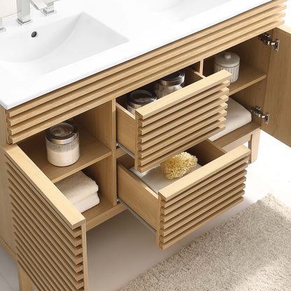 Modway furniture Render 48" Bathroom Vanity with White Basin Included - EEI-4439-WAL-WHI