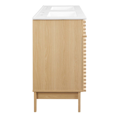 Modway furniture Render 48" Bathroom Vanity with White Basin Included - EEI-4439-WAL-WHI