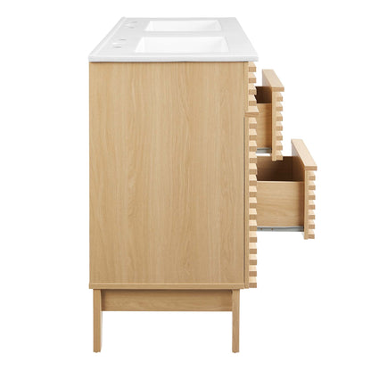 Modway furniture Render 48" Bathroom Vanity with White Basin Included - EEI-4439-WAL-WHI