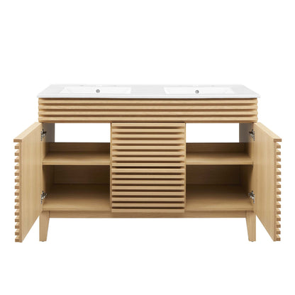 Modway furniture Render 48" Bathroom Vanity with White Basin Included - EEI-4439-WAL-WHI