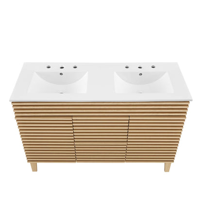 Modway furniture Render 48" Bathroom Vanity with White Basin Included - EEI-4439-WAL-WHI