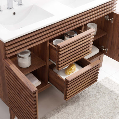 Modway furniture Render 48" Bathroom Vanity with White Basin Included - EEI-4439-WAL-WHI