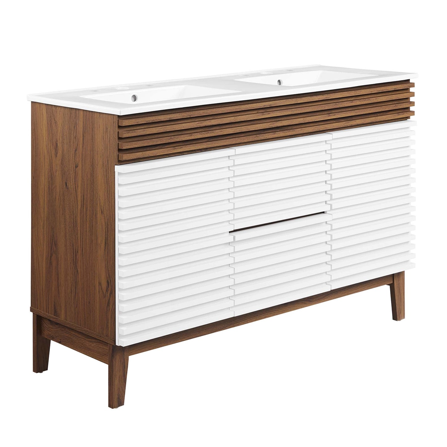 Modway furniture Render 48" Bathroom Vanity with White Basin Included - EEI-4439-WAL-WHI