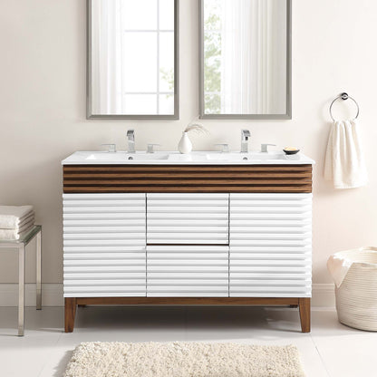 Modway furniture Render 48" Bathroom Vanity with White Basin Included - EEI-4439-WAL-WHI